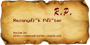 Rezsnyák Péter névjegykártya