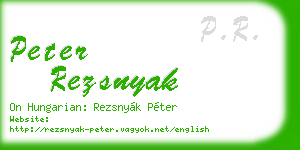 peter rezsnyak business card