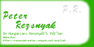 peter rezsnyak business card